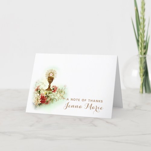 Catholic First Holy Communion Vintage  Religious Thank You Card