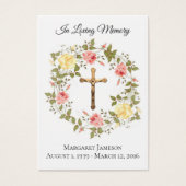 Catholic Floral Sympathy Condolence Holy Card (Front)