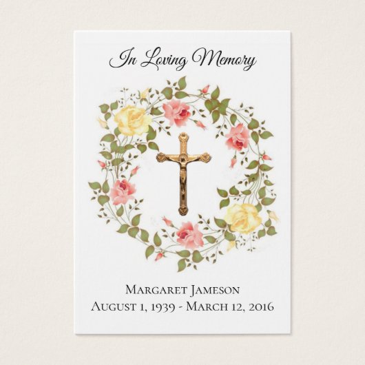Catholic Floral Sympathy Condolence Holy Card (Front)