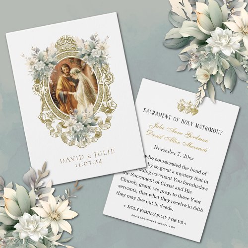  Catholic Floral Wedding Prayer Card 