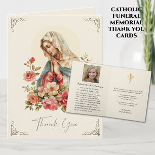 Catholic Funeral Blessed Mary Thank you Note Card