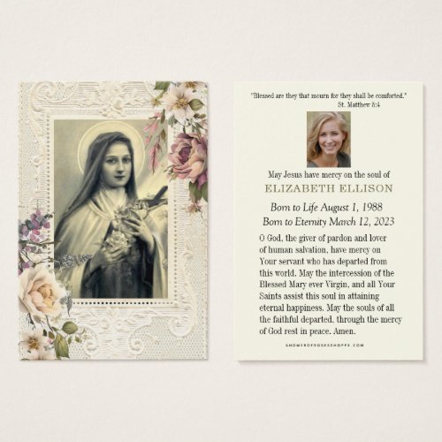 Catholic Funeral Floral St Therese Prayer