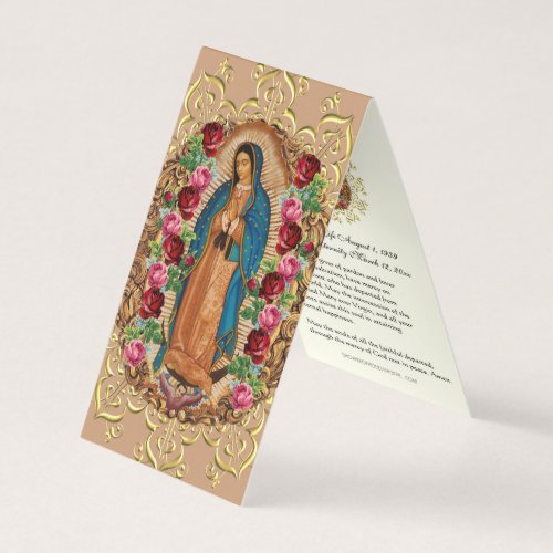 Catholic Funeral Guadalupe Prayer Holy Card