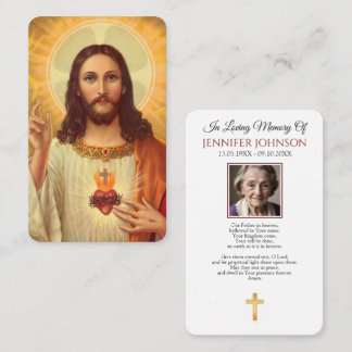 Catholic Funeral Jesus Divine Mercy Prayer Card