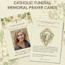 Catholic Funeral Memorial Floral Prayer Card