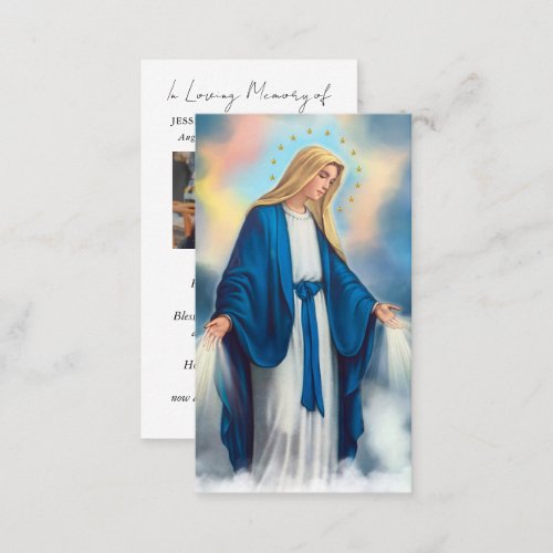 Catholic Funeral Memorial Holy Prayer Card