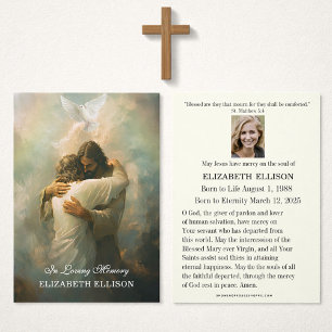 Catholic Funeral Memorial Jesus Prayer Card