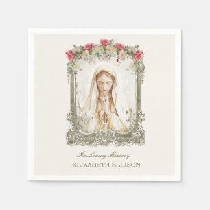 Catholic Funeral Memorial Mary Prayer Card Napkins