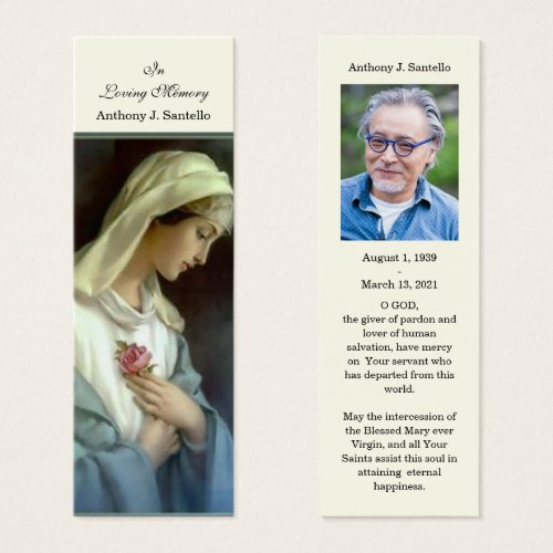 Catholic Funeral Memorial Prayer Holy Book Mark