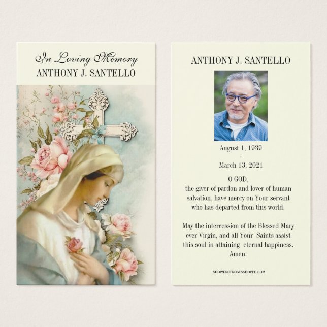Catholic Funeral Memorial Prayer Holy Book Mark (Front & Back)