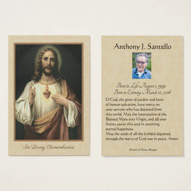 Catholic Funeral Memorial Prayer Holy Card | Zazzle