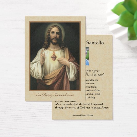 Catholic Funeral Memorial Prayer Holy Card (Desk)