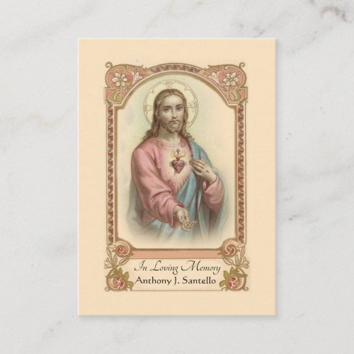 Catholic Funeral Memorial Prayer Holy Card