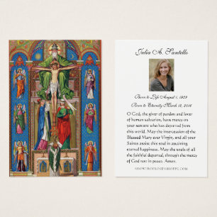 Catholic Funeral Memorial Prayer Holy Card