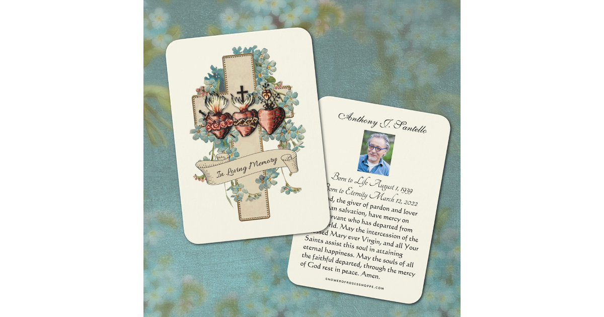 Catholic Funeral Memorial Prayer Holy Card | Zazzle