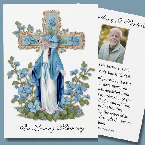 Catholic Funeral Memorial Prayer Holy Card