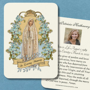 Catholic Funeral Memorial Prayer Holy Card