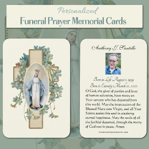 Catholic Funeral Memorial Prayer Holy Card