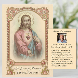 Catholic Funeral Memorial Prayer Holy Card