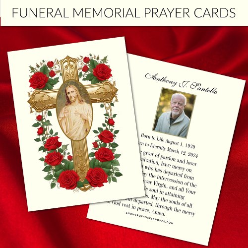 Catholic Funeral Memorial Prayer Holy Card