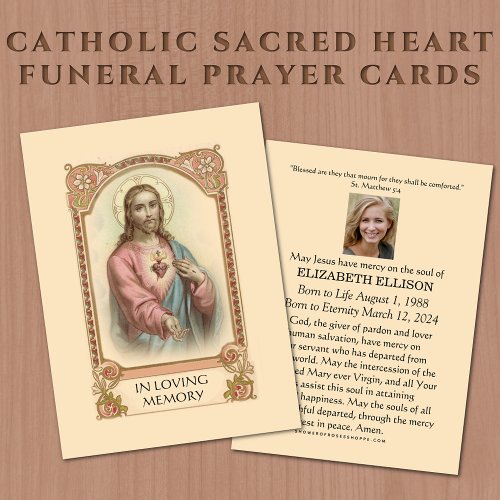 Catholic Funeral Memorial Prayer Holy Card