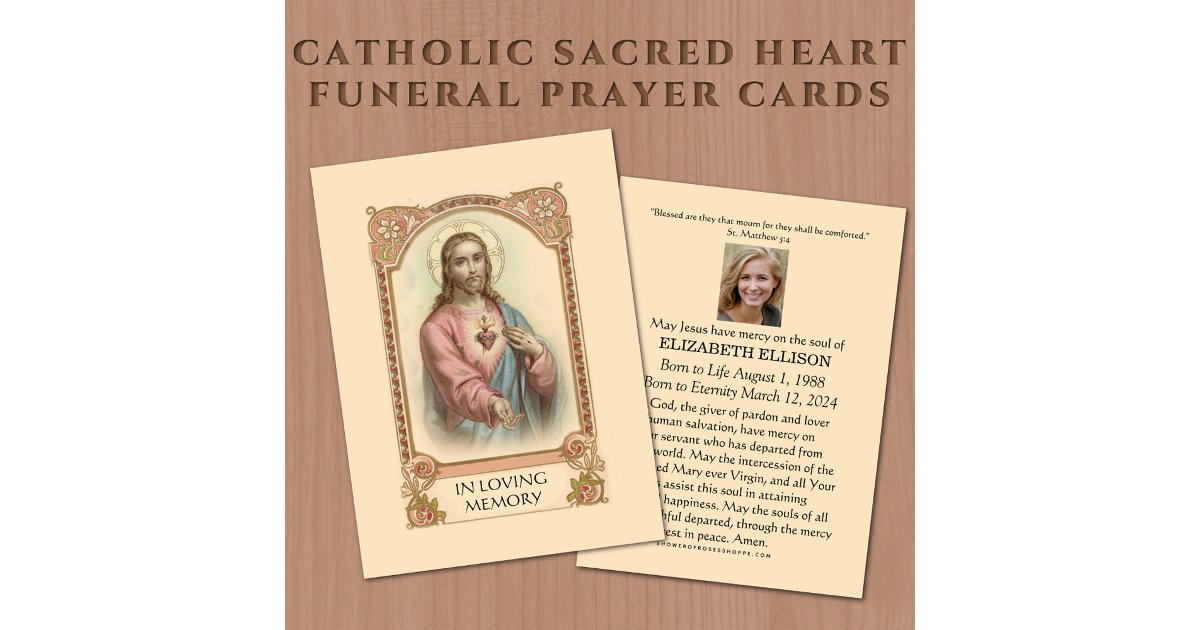 Catholic Funeral Memorial Prayer Holy Card | Zazzle