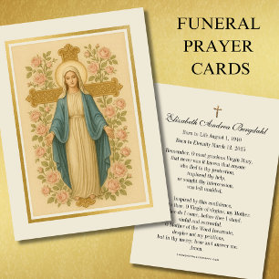 Catholic Funeral Memorial Prayer Holy Card