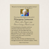 Catholic Funeral Memorial Prayer Holy Cards (Back)