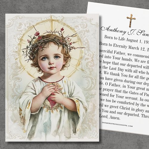 Catholic Funeral Memorial Prayer Jesus Card