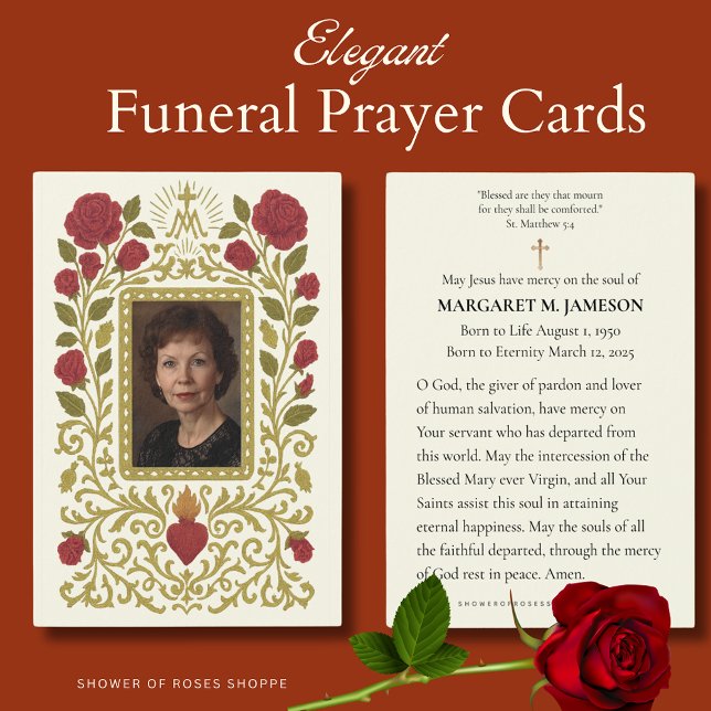 Catholic Funeral Memorial Sacred Heart Red Roses (Creator Uploaded)