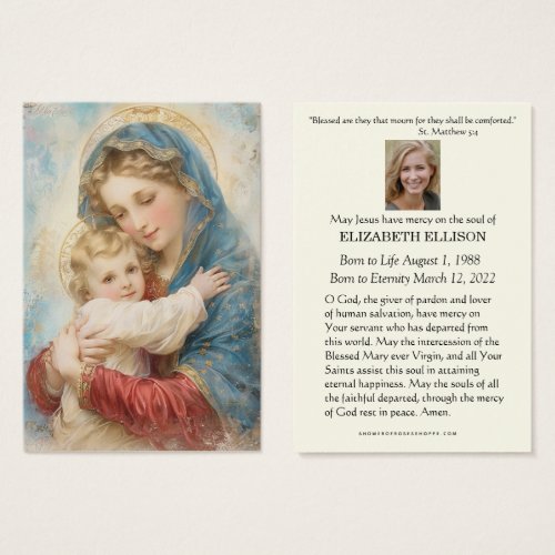 Catholic Funeral Memorial Scripture Prayer Card