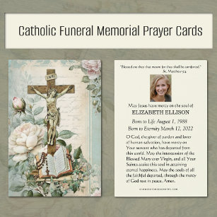 Catholic Funeral Memorial Scripture Prayer Card