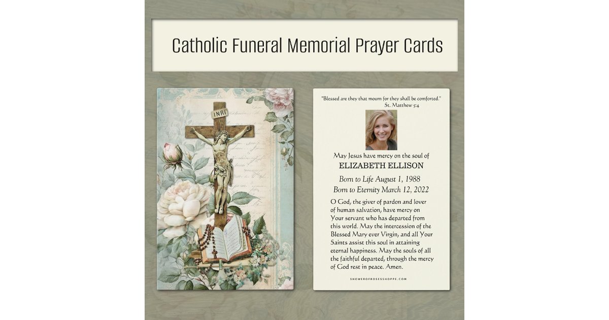 Catholic Funeral Memorial Scripture Prayer Card | Zazzle