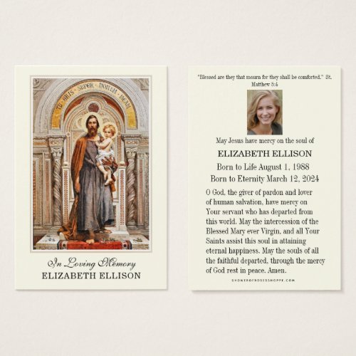 Catholic Funeral Memorial St Joseph Prayer Card