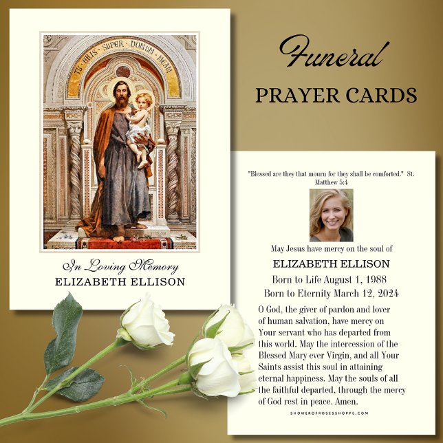 Catholic Funeral Memorial St. Joseph Prayer Card (Creator Uploaded)
