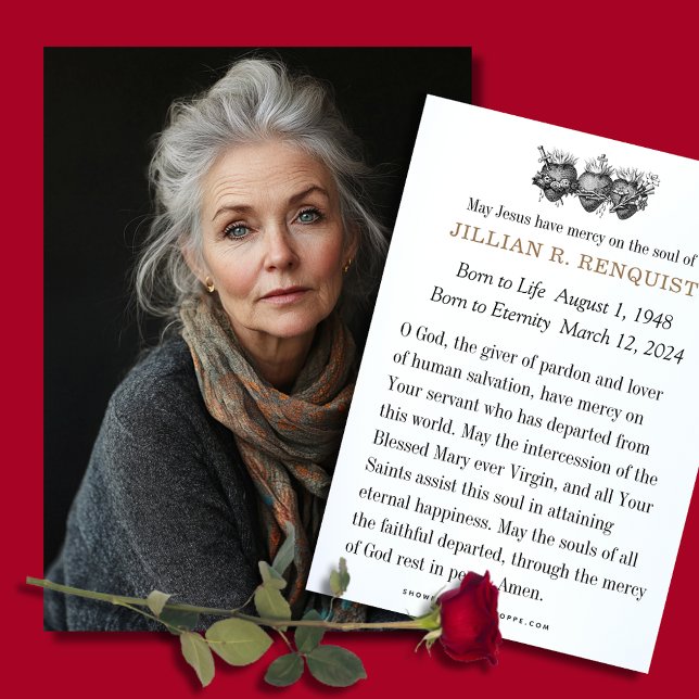 Catholic Funeral Memorial Sympathy Prayer Card (Creator Uploaded)