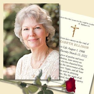 Catholic Funeral Memorial Sympathy Prayer Card