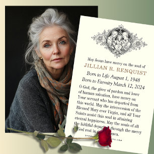 Catholic Funeral Memorial Sympathy Prayer Card