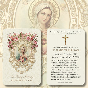 Catholic Funeral Memorial Sympathy Prayer Card