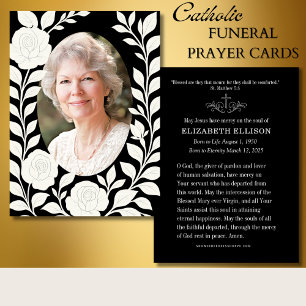 Catholic Funeral Memorial White Roses Prayer
