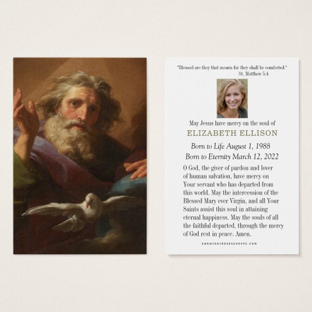 Catholic  Funeral Prayer Memorial Prayer Card (Front & Back)