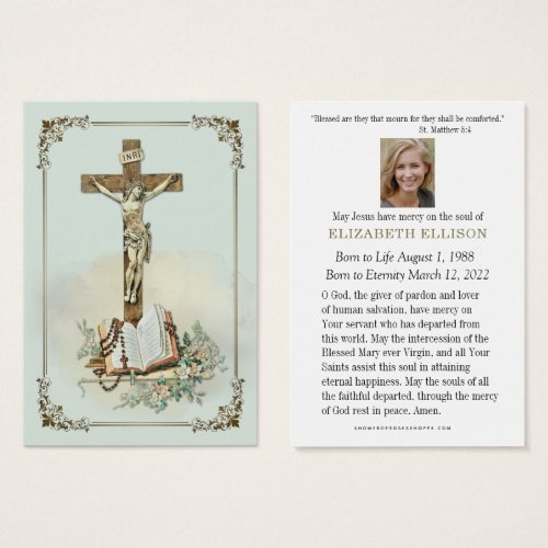 Catholic  Funeral Prayer Memorial Prayer Card