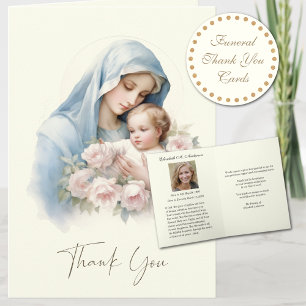 Catholic Funeral Prayer Memorial Thank You Note Card
