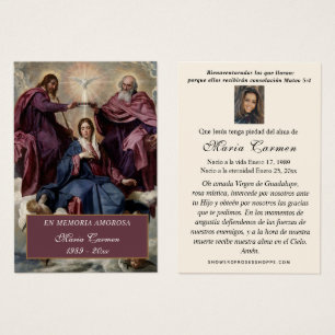 Catholic Funeral Spanish Prayer Holy Card