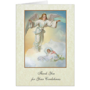 Catholic Funeral Sympathy Baby Infant Thank You Cards