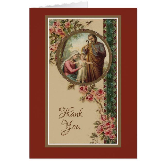 Catholic Funeral Sympathy Holy Card Thank You (Front)