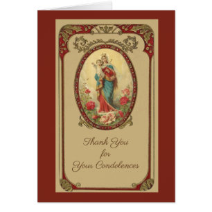 Catholic Funeral Sympathy Holy Card Thank You