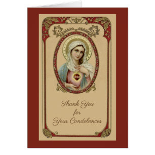 Catholic Funeral Sympathy Holy Card Thank You