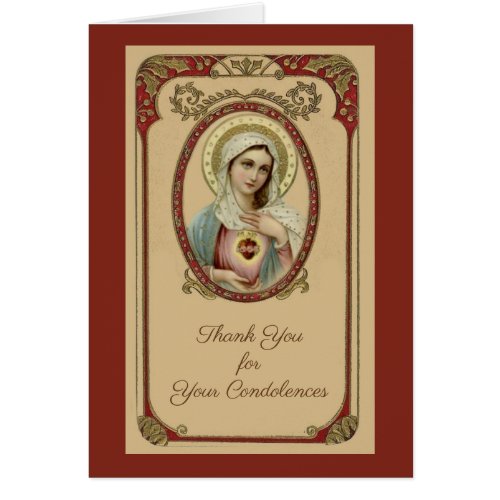 Catholic Funeral Sympathy Holy Card Thank You