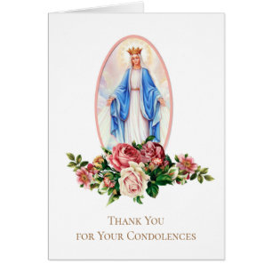 Catholic Funeral Sympathy Holy Card Thank You